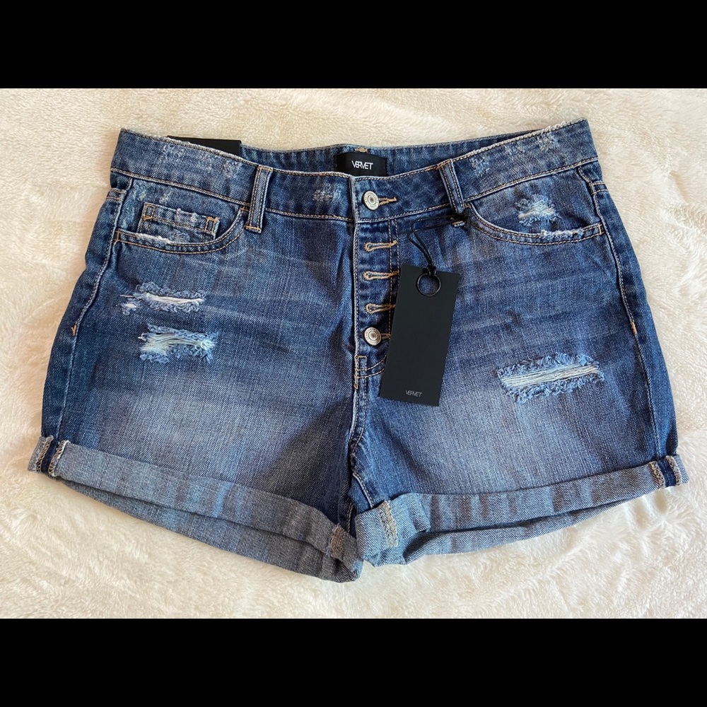 Vervet Boyfriend Shorts, Button Fly, size 28